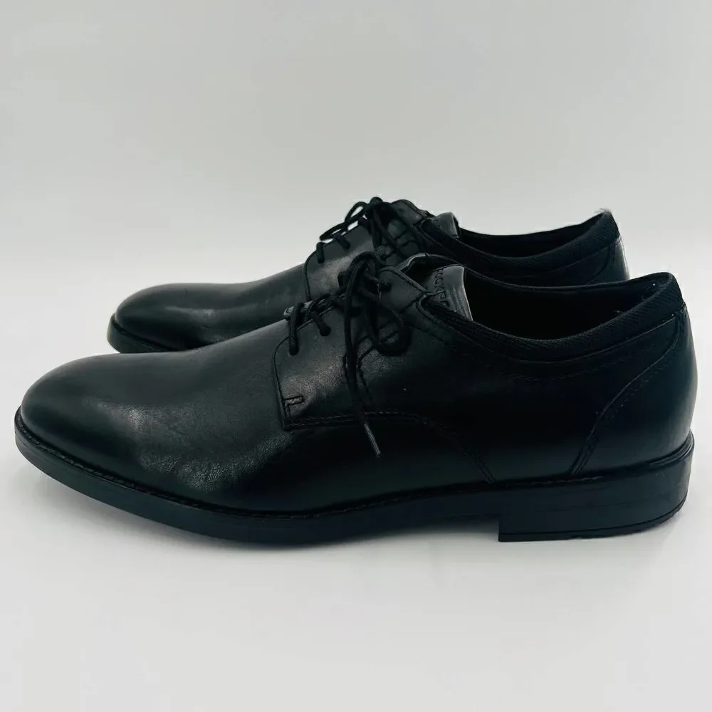 Rockport Trutrech Bryant Plain Toe Oxford Black Leather Shoe Size 11 NWOB